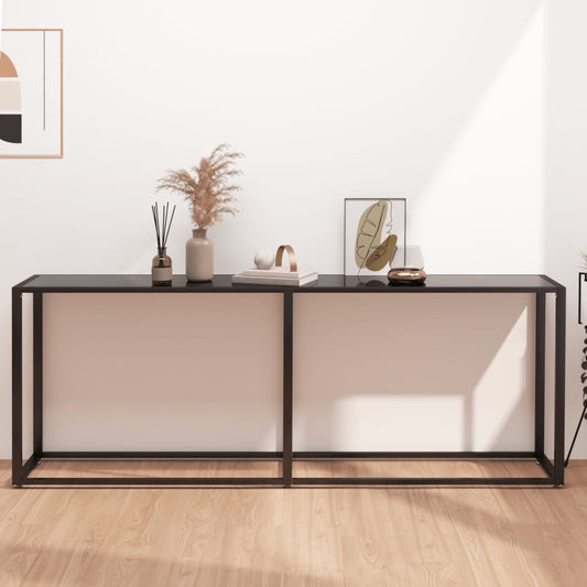 Konsolipöytä musta 200x35x75,5 cm karkaistu lasi - Sisustajankoti.fi