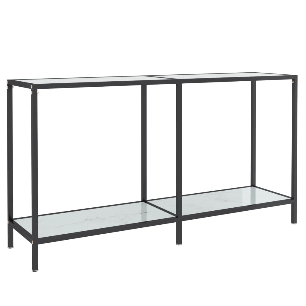 Konsolipöytä valkoinen 140x35x75,5 cm karkaistu lasi - Sisustajankoti.fi