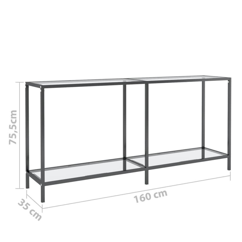Konsolipöytä läpinäkyvä 160x35x75,5 cm karkaistu lasi - Sisustajankoti.fi