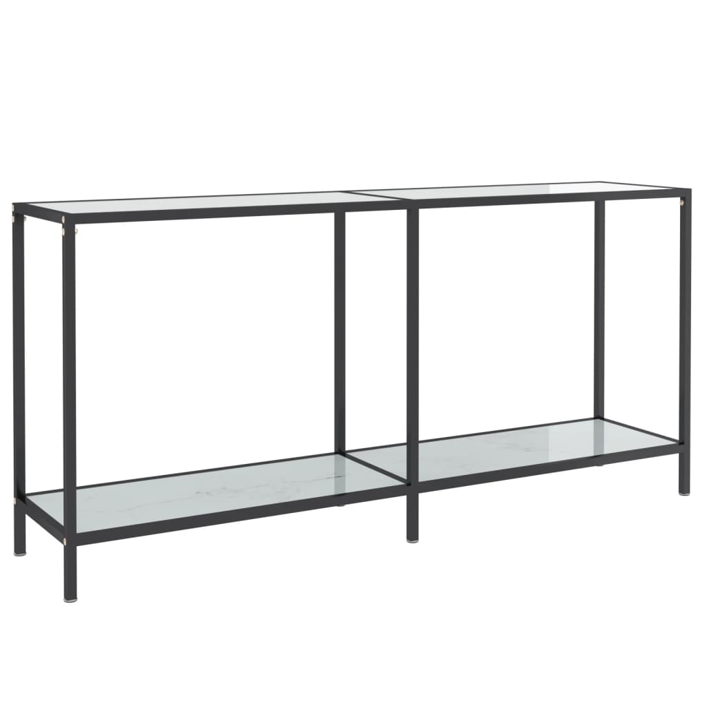 Konsolipöytä valkoinen 160x35x75,5 cm karkaistu lasi - Sisustajankoti.fi