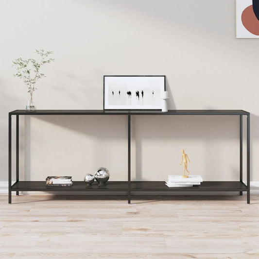 Konsolipöytä musta 200x35x75,5 cm karkaistu lasi - Sisustajankoti.fi