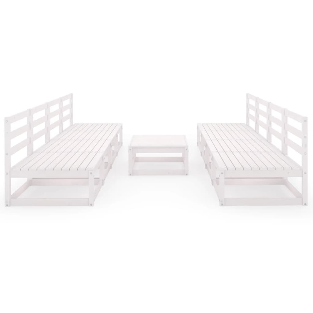 9-osainen Puutarhasohvasarja valkoinen täysi mänty - Sisustajankoti.fi