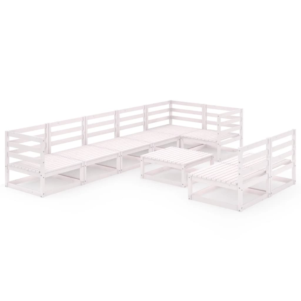 9-osainen puutarhasohvasarja valkoinen täysi mänty - Sisustajankoti.fi