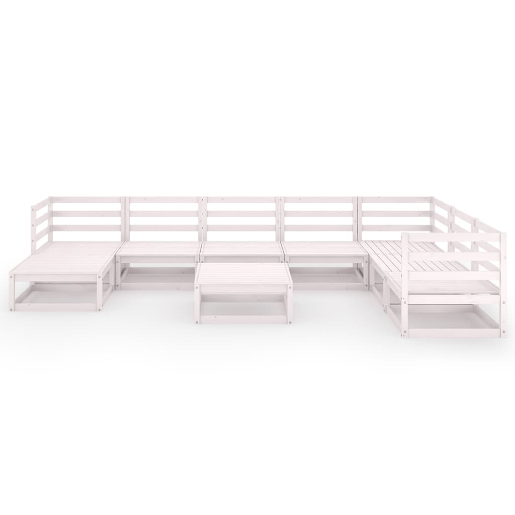 9-osainen puutarhasohvasarja valkoinen täysi mänty - Sisustajankoti.fi
