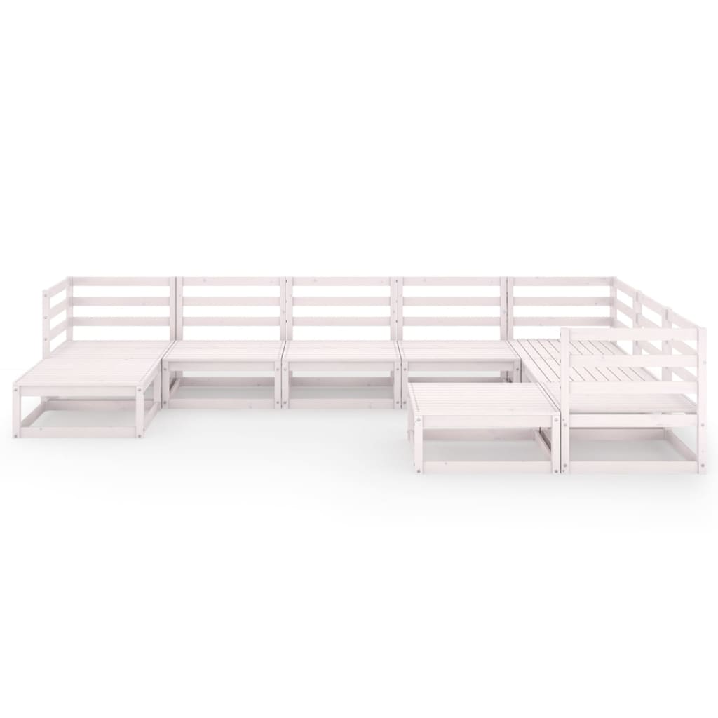 9-osainen puutarhasohvasarja valkoinen täysi mänty - Sisustajankoti.fi