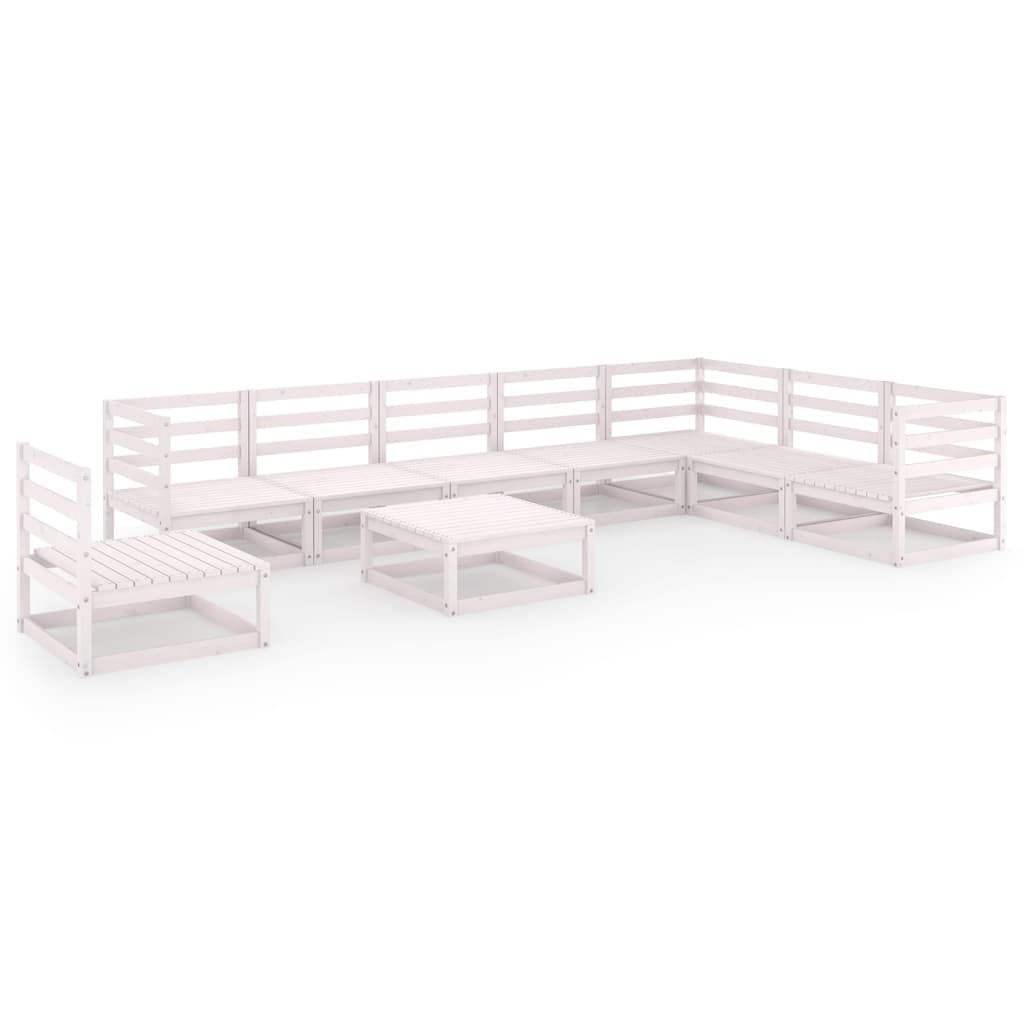 9-osainen puutarhasohvasarja valkoinen täysi mänty - Sisustajankoti.fi