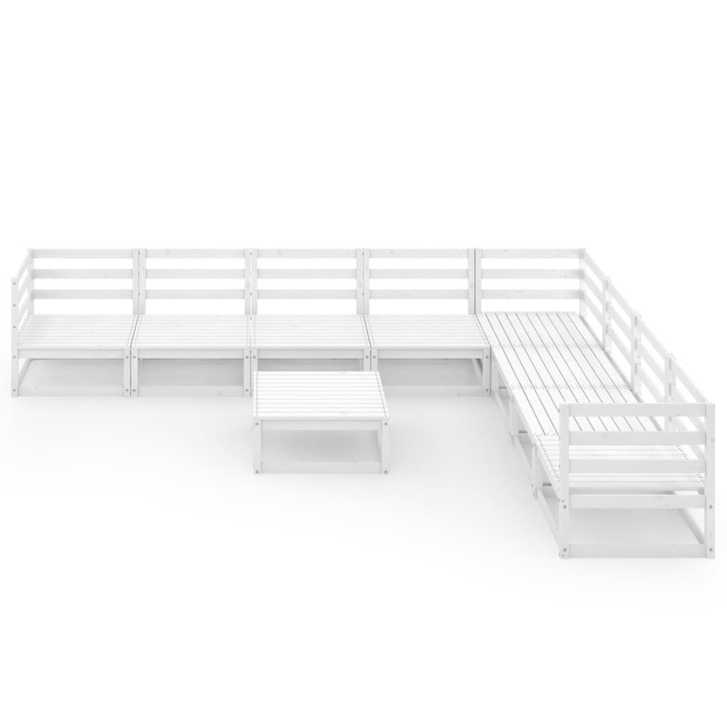 9-osainen puutarhasohvasarja valkoinen täysi mänty - Sisustajankoti.fi