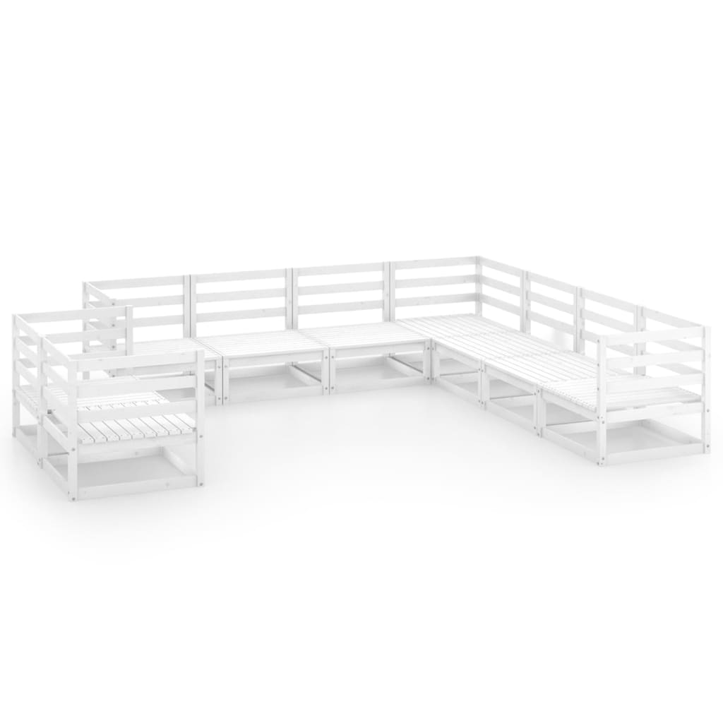 9-osainen Puutarhasohvasarja valkoinen täysi mänty - Sisustajankoti.fi