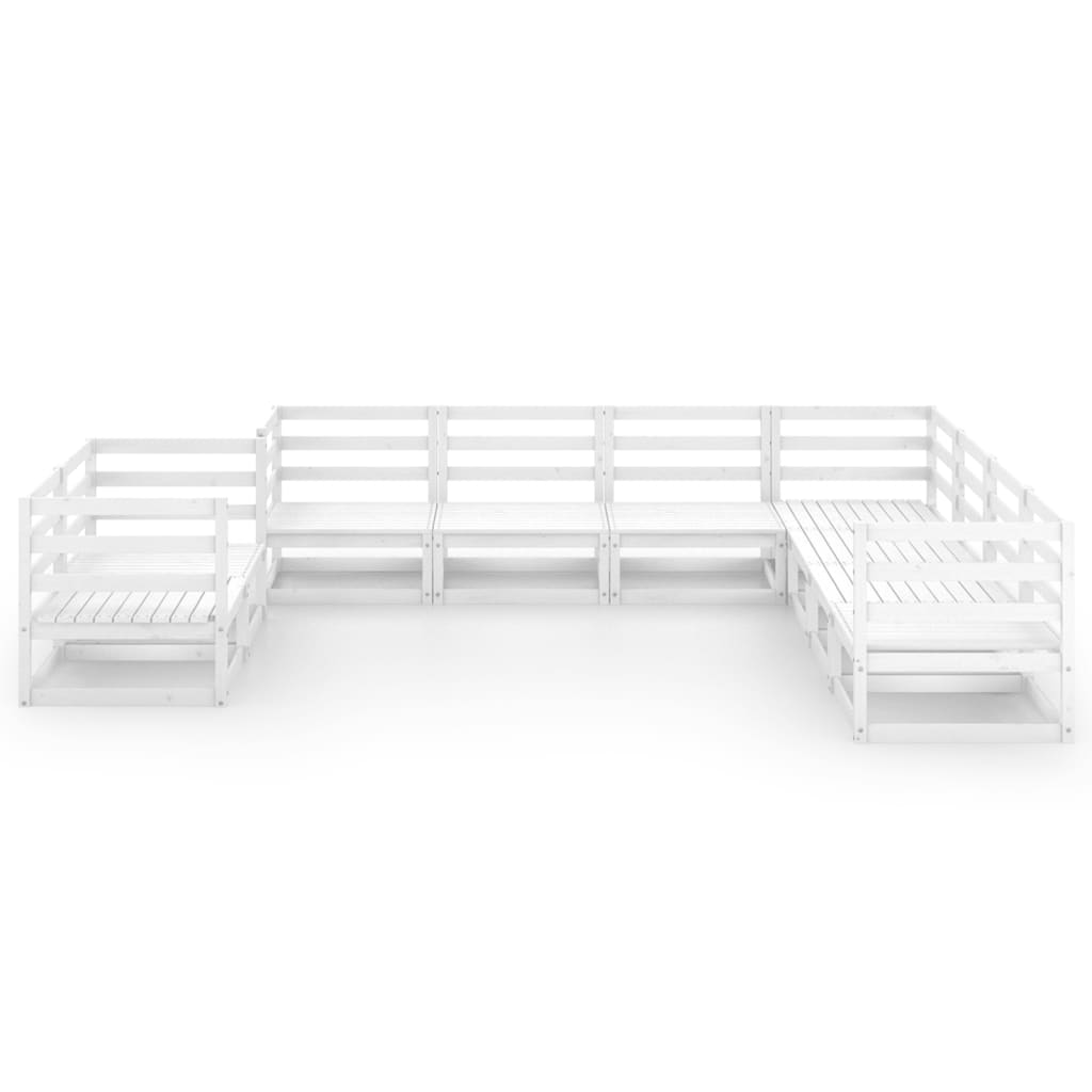 9-osainen Puutarhasohvasarja valkoinen täysi mänty - Sisustajankoti.fi