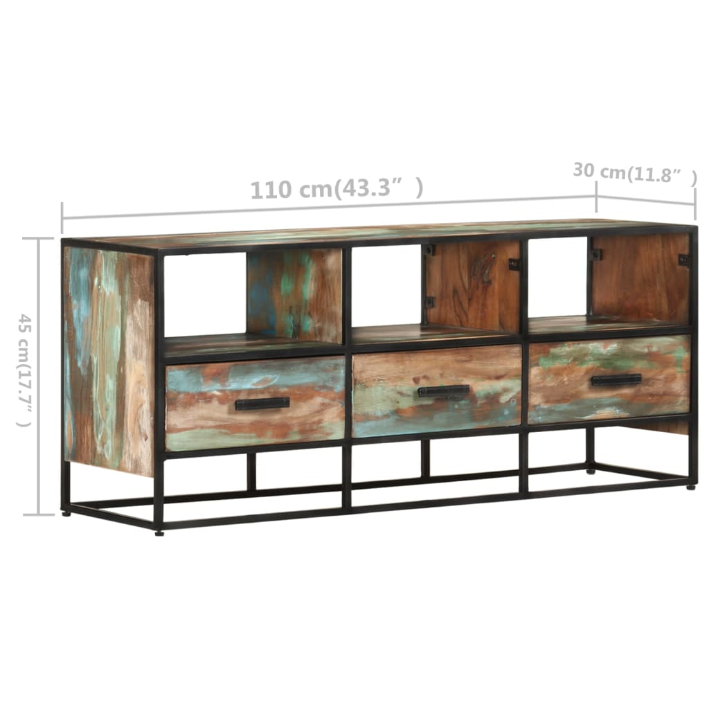 TV-taso 110x30x45 cm kierrätetty täyspuu - Sisustajankoti.fi