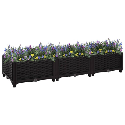Korotettu kukkalaatikko 120x40x23 cm polypropeeni - Sisustajankoti.fi