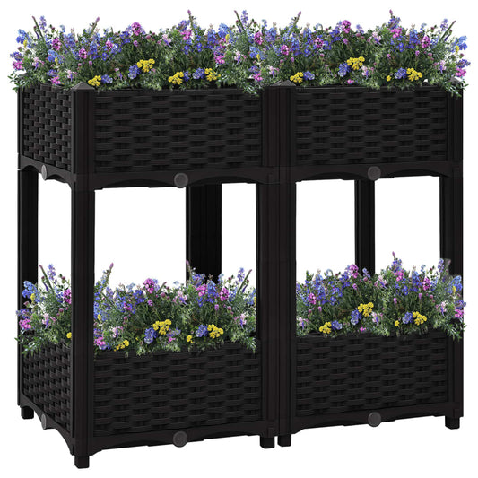 Korotettu kukkalaatikko 80x40x71 cm polypropeeni - Sisustajankoti.fi
