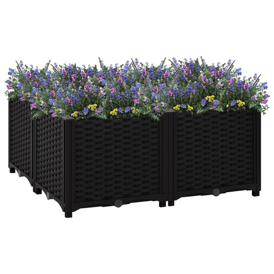 Korotettu kukkalaatikko 80x80x38 cm polypropeeni - Sisustajankoti.fi