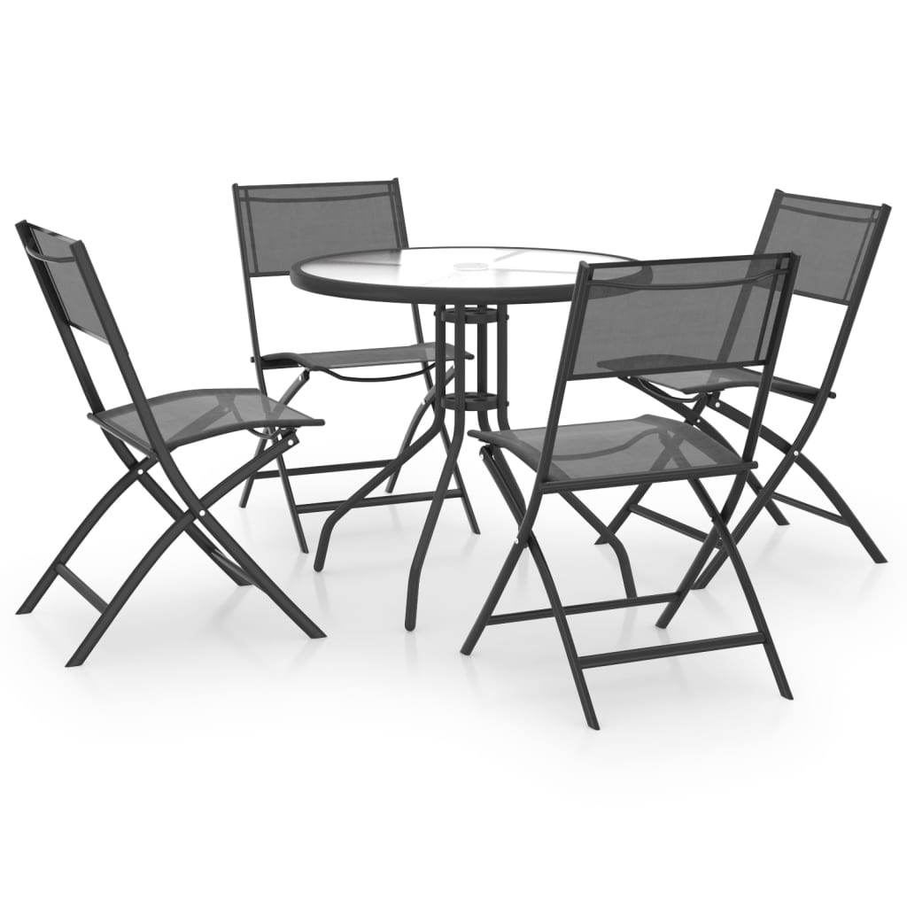 3073503 5 Piece Outdoor Dining Set Steel (313081+313089) - Sisustajankoti.fi