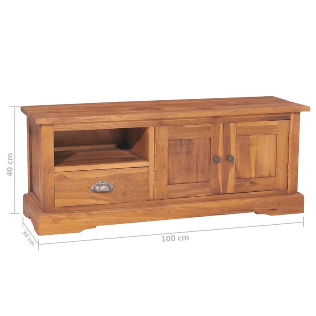 TV-taso 100x30x40 cm täysi tiikki - Sisustajankoti.fi