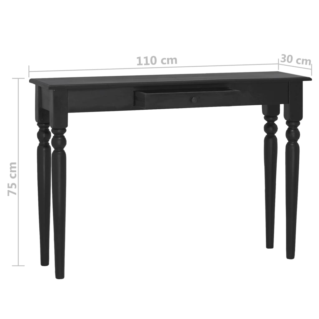Konsolipöytä vaaleanmusta 110x30x75 cm täysi mahonki - Sisustajankoti.fi