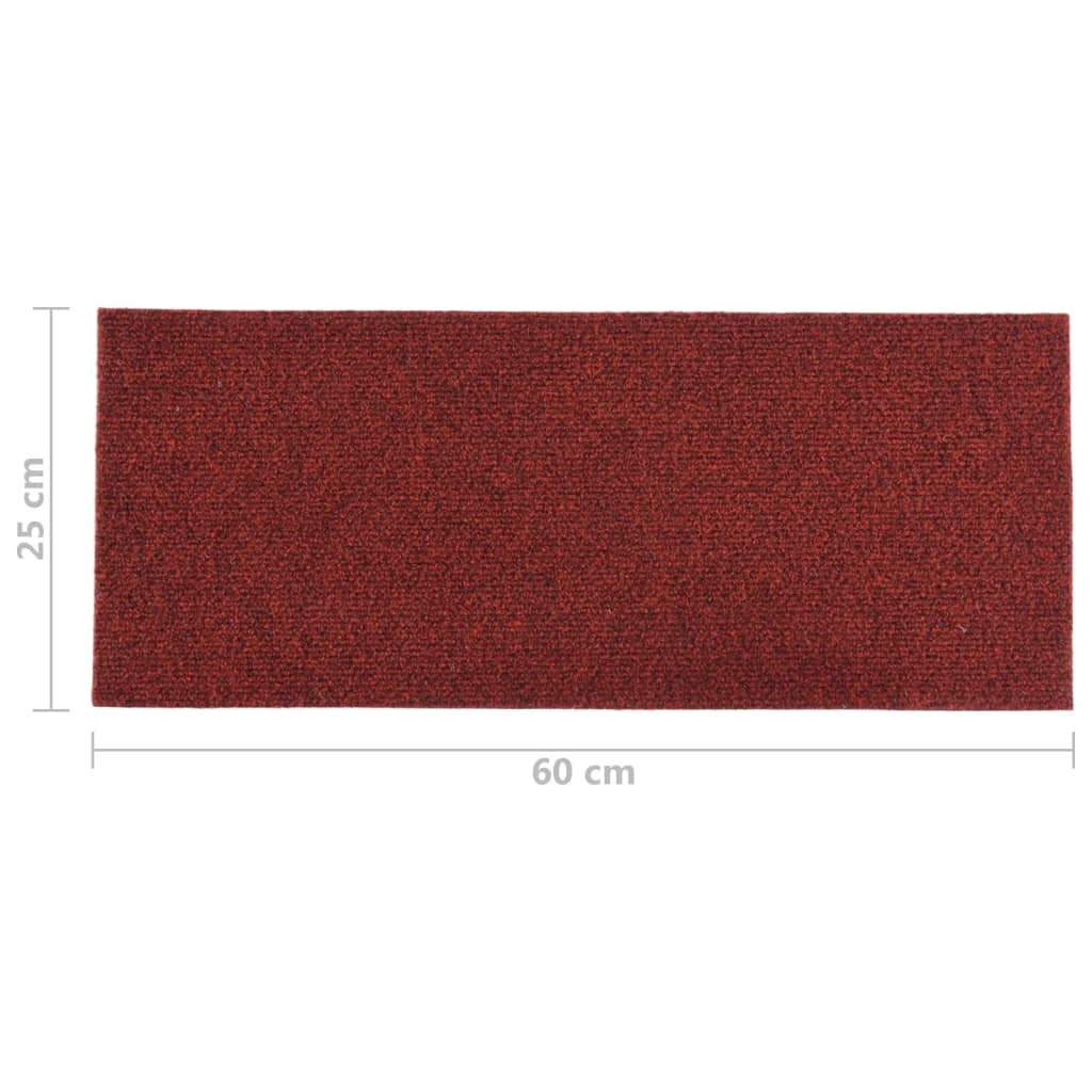Itsekiinnittyvät porrasmatot suorakaide 15 kpl 60x25cm punainen - Sisustajankoti.fi