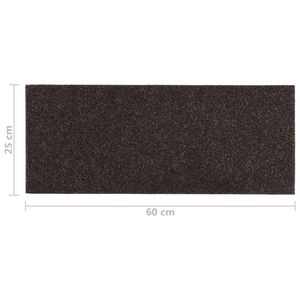 Itsekiinnittyvät porrasmatot suorakaide 15 kpl 60x25 cm ruskea - Sisustajankoti.fi