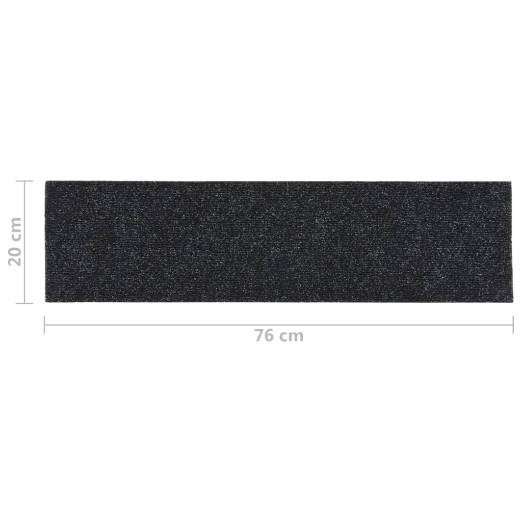 Itsekiinnittyvät porrasmatot suorakaide 15 kpl 76x20 cm musta - Sisustajankoti.fi