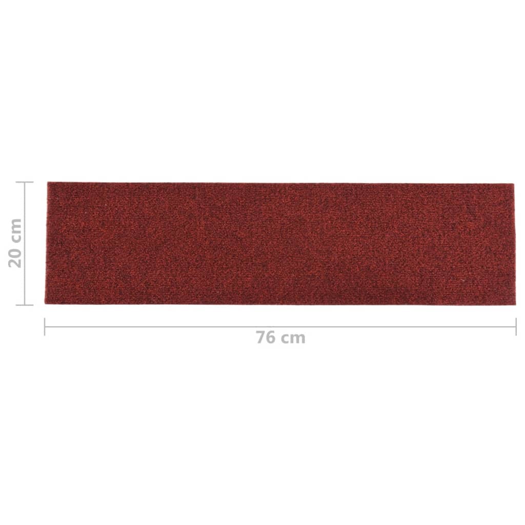 Itsekiinnittyvät porrasmatot suorakaide 15 kpl 76x20cm punainen - Sisustajankoti.fi