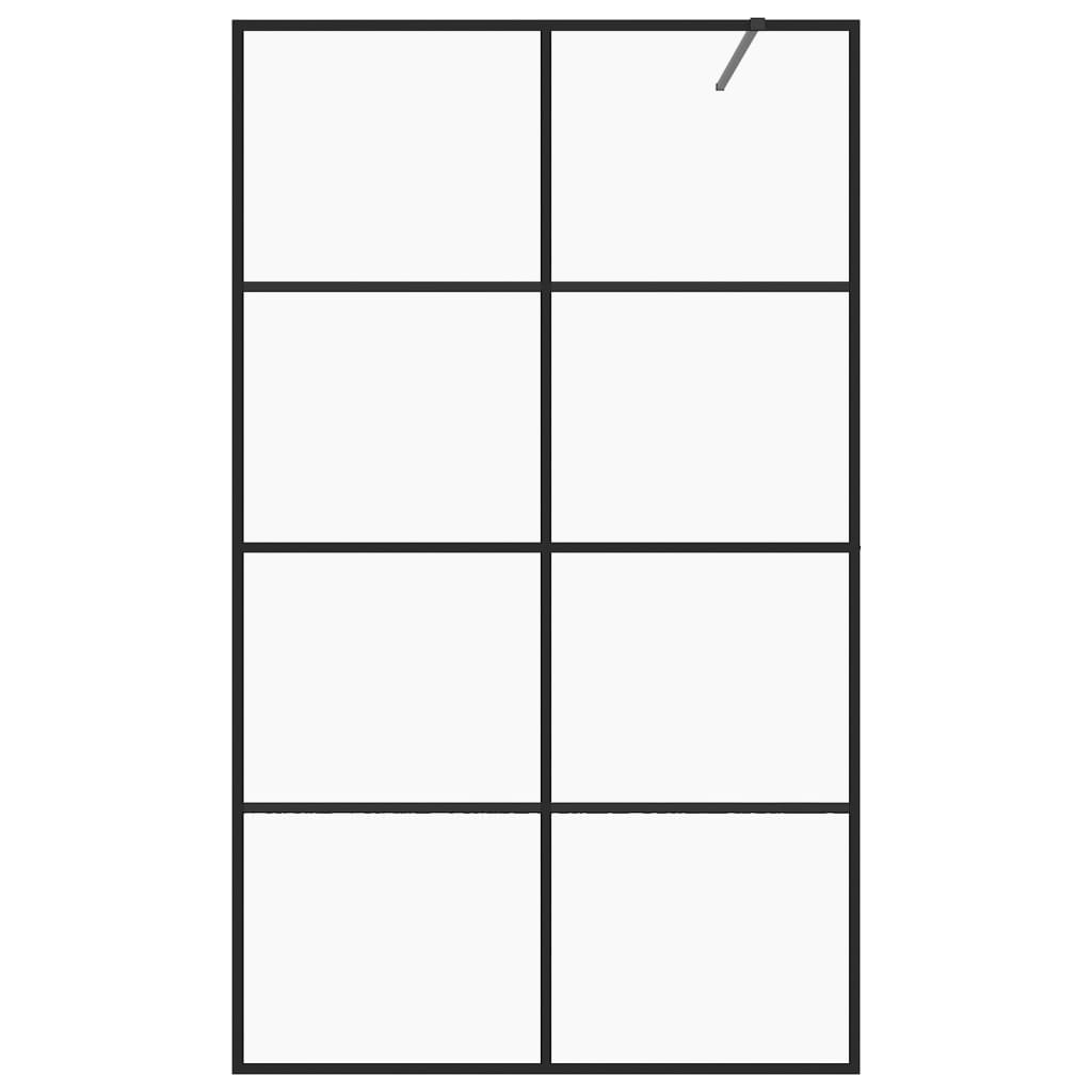 Walk-in suihkun seinäke kirkas ESG-lasi 100x195 cm musta - Sisustajankoti.fi