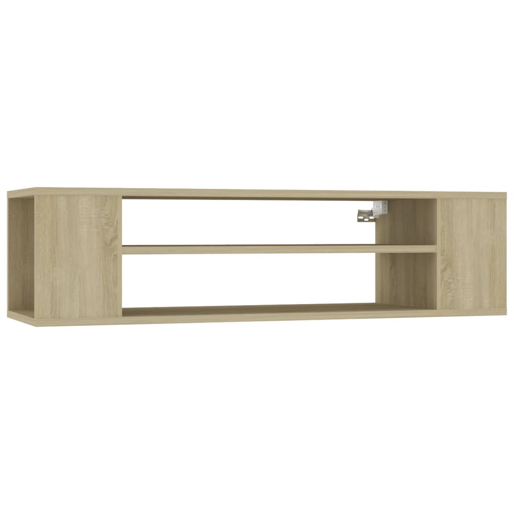 Seinäkiinnitettävä TV-taso Sonoma-tammi 100x30x26,5 cm levy - Sisustajankoti.fi