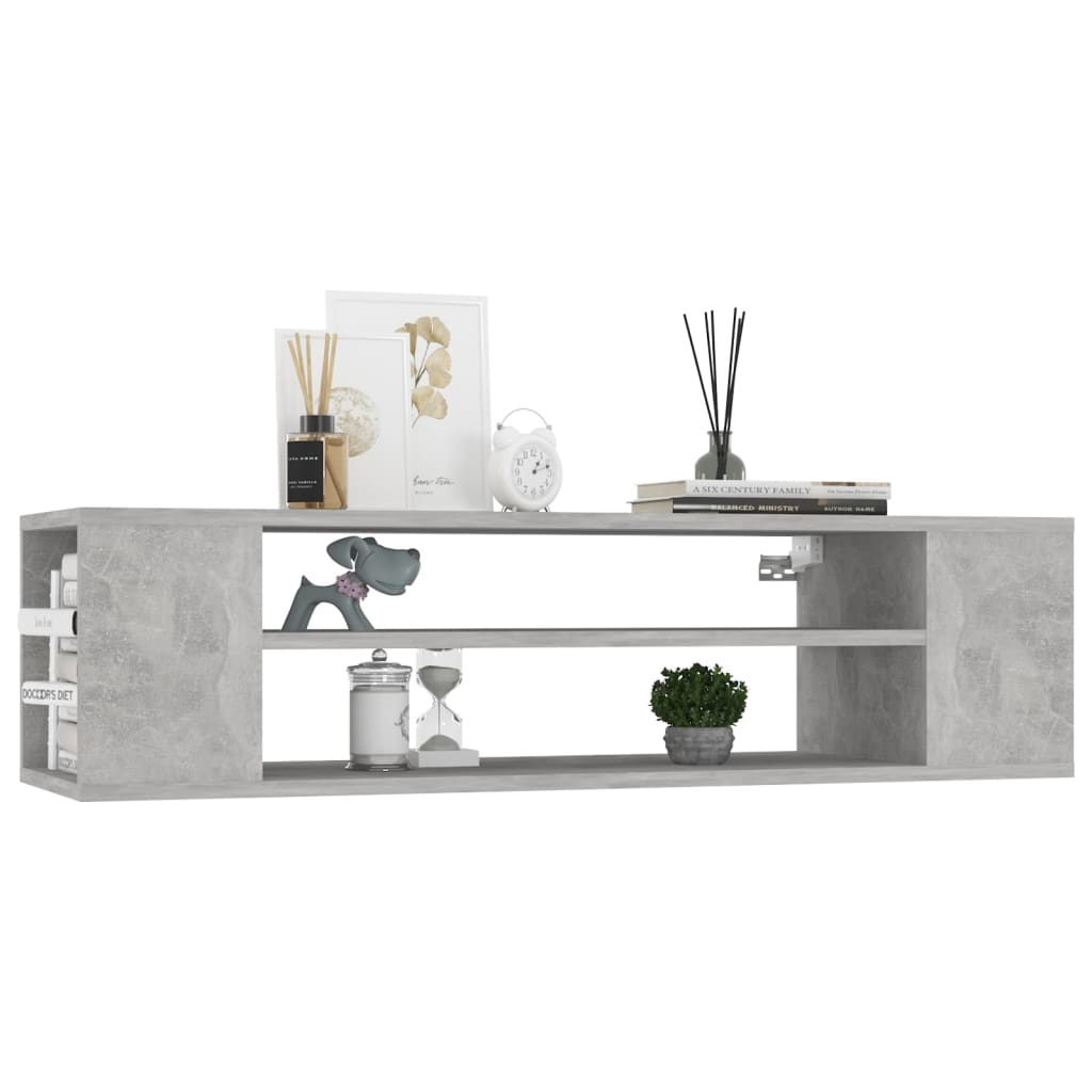 Seinäkiinnitettävä TV-taso betoninharm. 100x30x26,5cm lastulevy - Sisustajankoti.fi