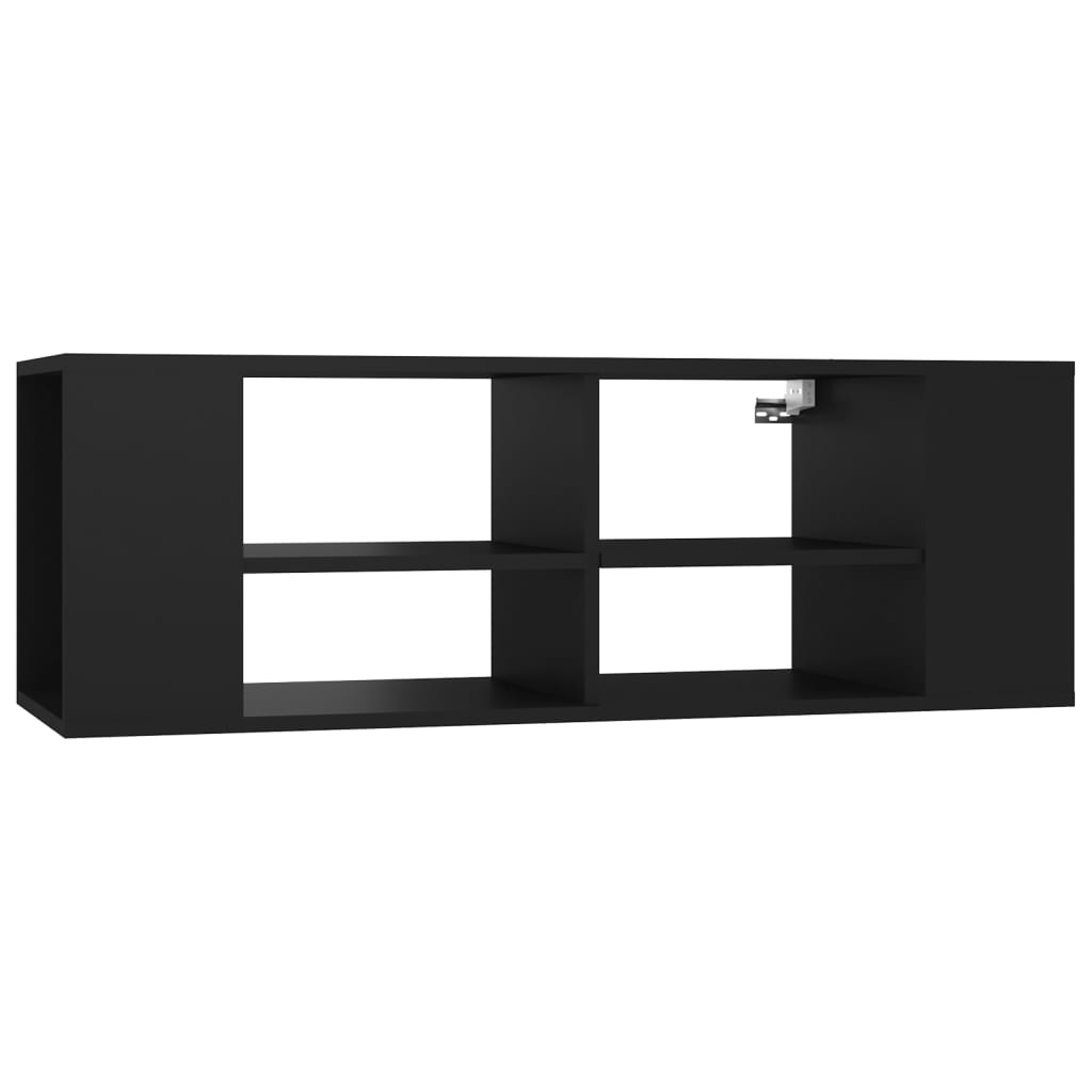 Seinäkiinnitettävä TV-taso musta 102x35x35 cm lastulevy - Sisustajankoti.fi