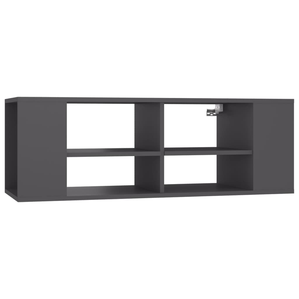 Seinäkiinnitettävä TV-taso harmaa 102x35x35cm lastulevy - Sisustajankoti.fi