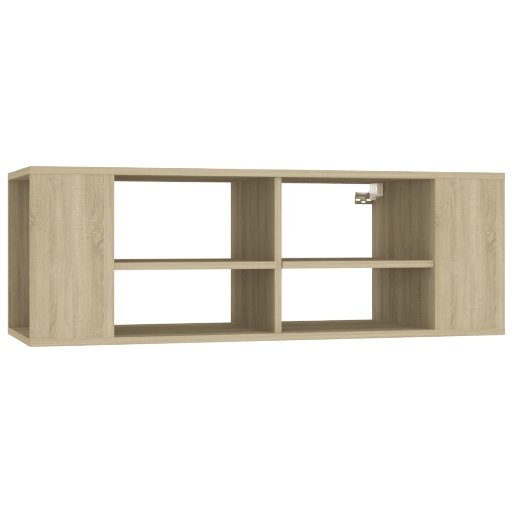Seinäkiinnitettävä TV-taso Sonoma-tammi 102x35x35cm lastulevy - Sisustajankoti.fi