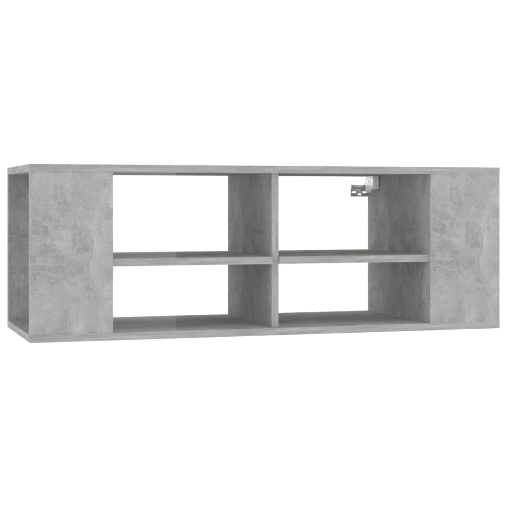 Seinäkiinnitettävä TV-taso betoninharmaa 102x35x35cm lastulevy - Sisustajankoti.fi