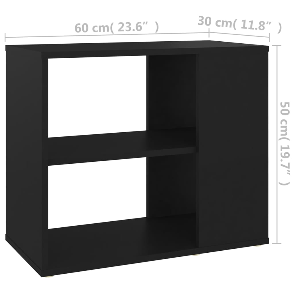 Sivukaappi musta 60x30x50 cm lastulevy - Sisustajankoti.fi