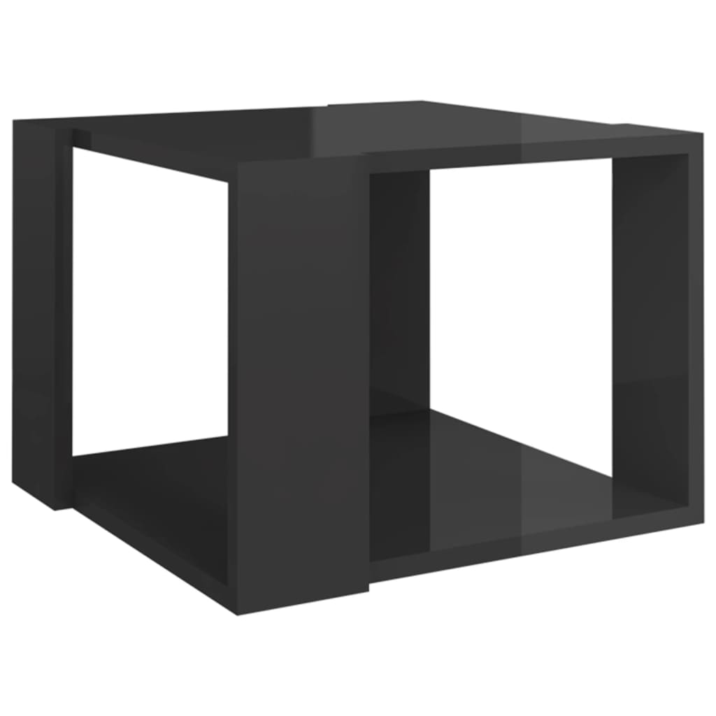 Sohvapöytä korkeakiilto harmaa 40x40x30 cm tekninen puu - Sisustajankoti.fi