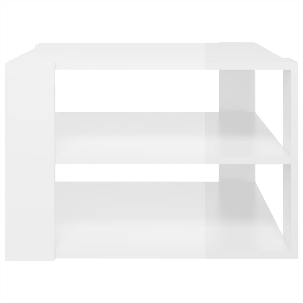 Sohvapöytä korkeakiilto valkoinen 60x60x40 cm lastulevy - Sisustajankoti.fi