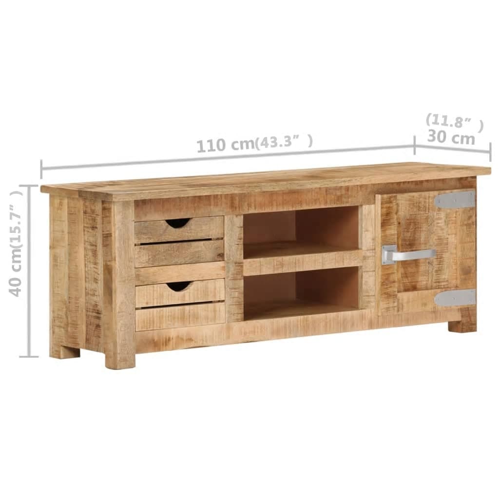 TV-taso 110x30x40 cm karkea mangopuu - Sisustajankoti.fi