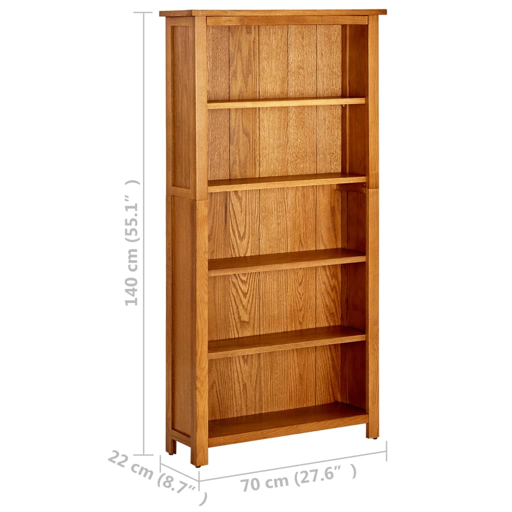 Kirjahylly 5 tasoa 70x22x140 cm täystammi - Sisustajankoti.fi