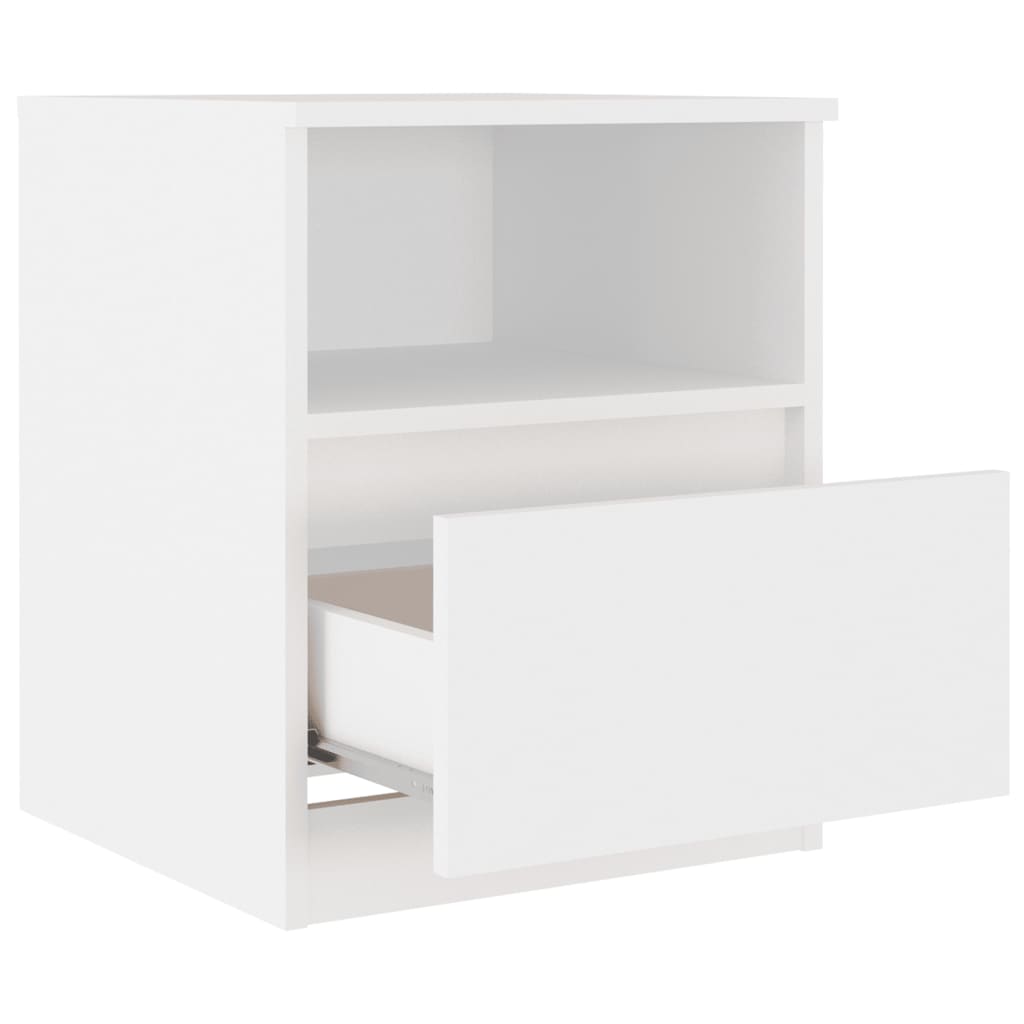 Yöpöydät 2 kpl valkoinen 40x40x50 cm lastulevy - Sisustajankoti.fi