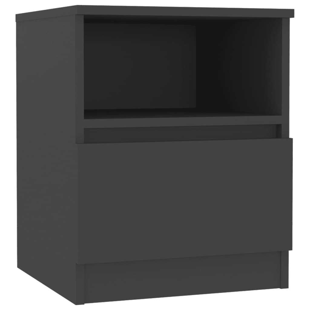 Yöpöydät 2 kpl harmaa 40x40x50 cm lastulevy - Sisustajankoti.fi