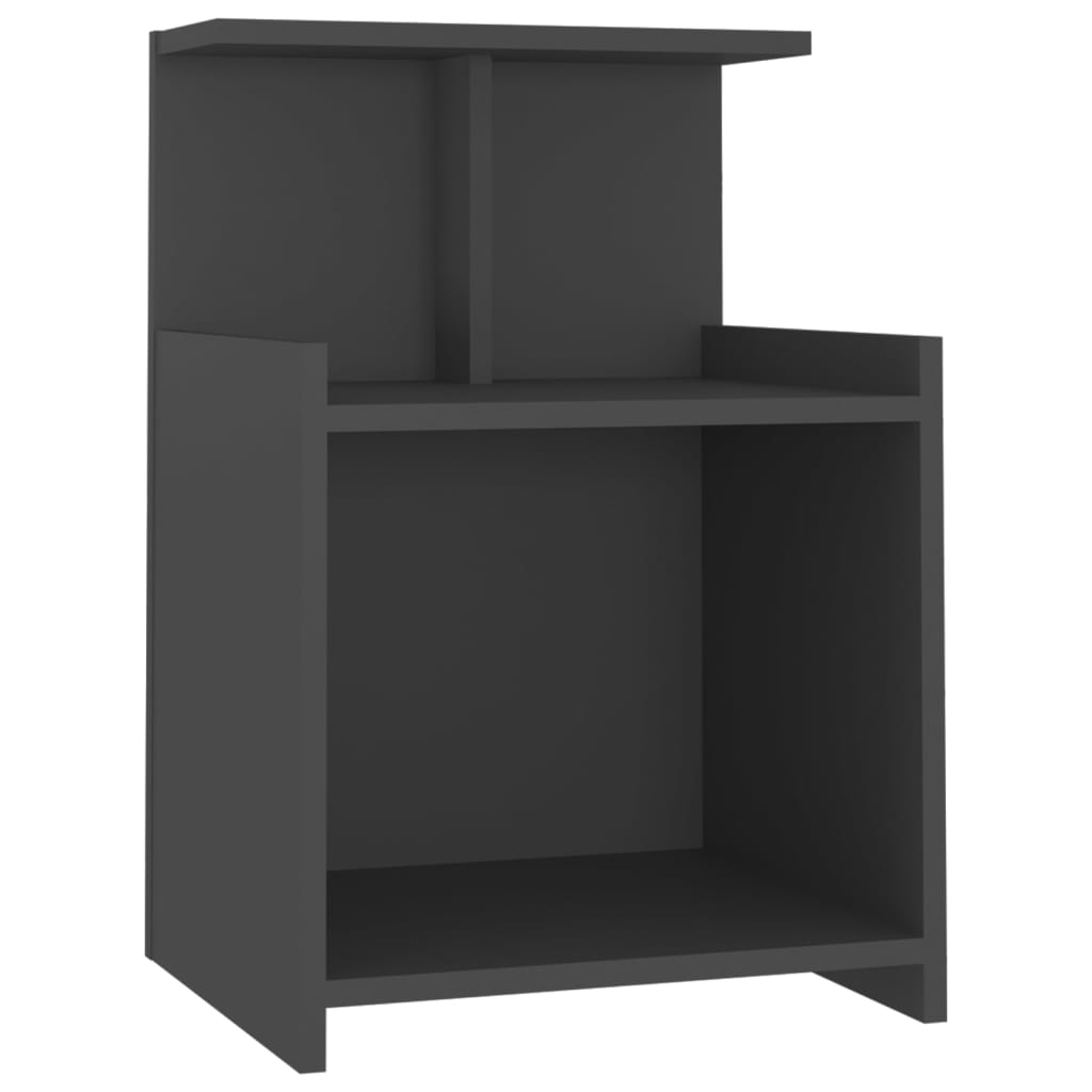Yöpöydät 2 kpl harmaa 40x35x60 cm lastulevy - Sisustajankoti.fi