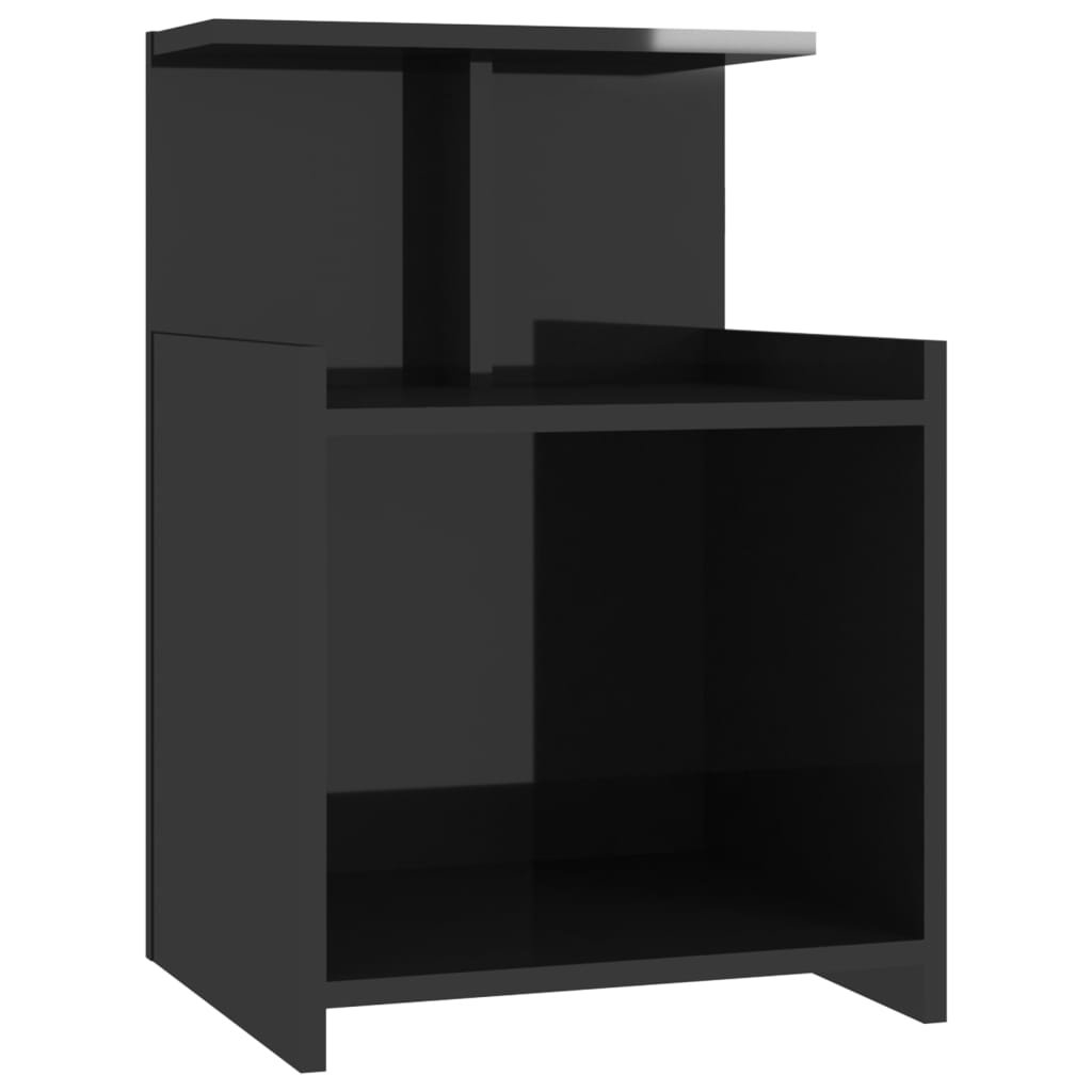 Yöpöydät 2 kpl korkeakiilto musta 40x35x60 cm lastulevy - Sisustajankoti.fi
