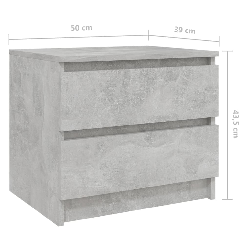 Yöpöytä betoninharmaa 50x39x43,5 cm lastulevy - Sisustajankoti.fi