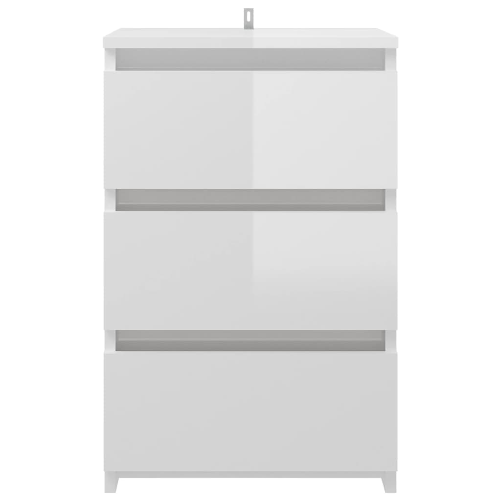 Yöpöydät 2 kpl korkeakiilto valkoinen 40x35x62,5 cm lastulevy - Sisustajankoti.fi