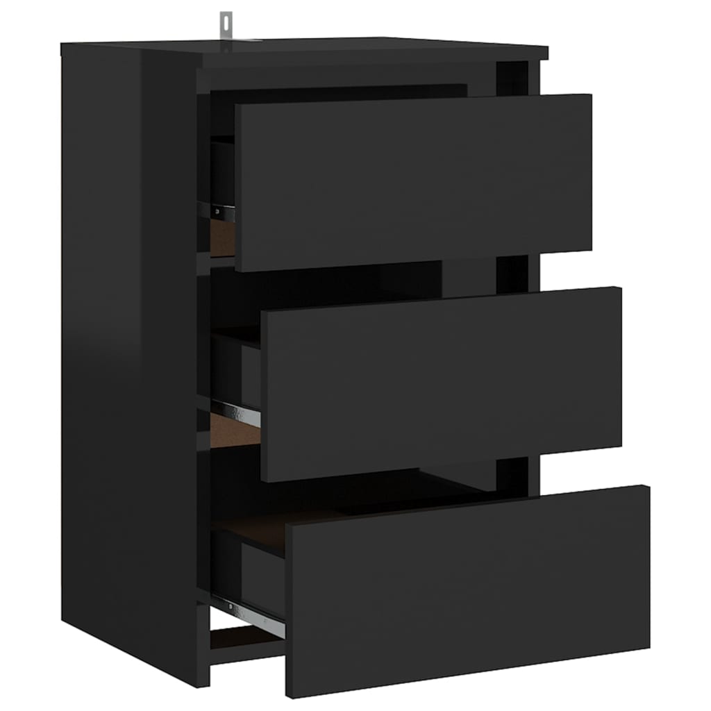 Yöpöytä korkeakiilto musta 40x35x62,5 cm lastulevy - Sisustajankoti.fi