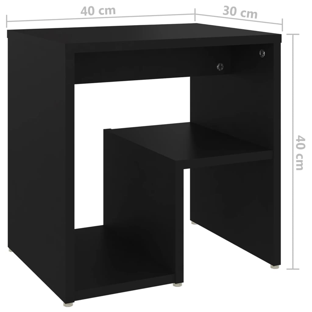 Yöpöytä musta 40x30x40 cm lastulevy - Sisustajankoti.fi
