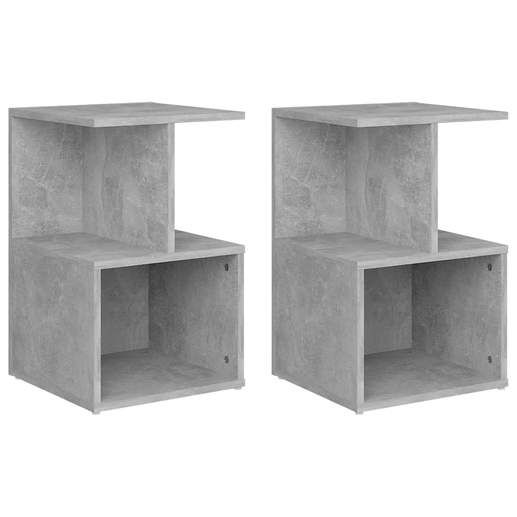 Yöpöydät 2 kpl betoninharmaa 35x35x55 cm lastulevy - Sisustajankoti.fi