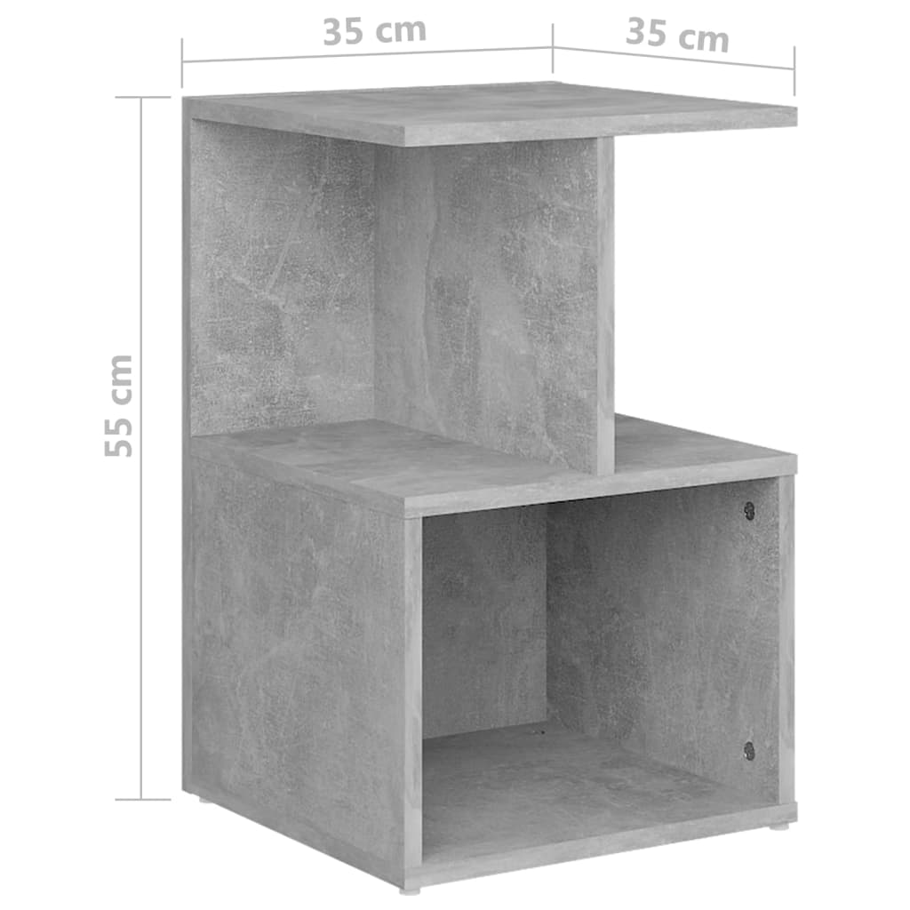 Yöpöydät 2 kpl betoninharmaa 35x35x55 cm lastulevy - Sisustajankoti.fi