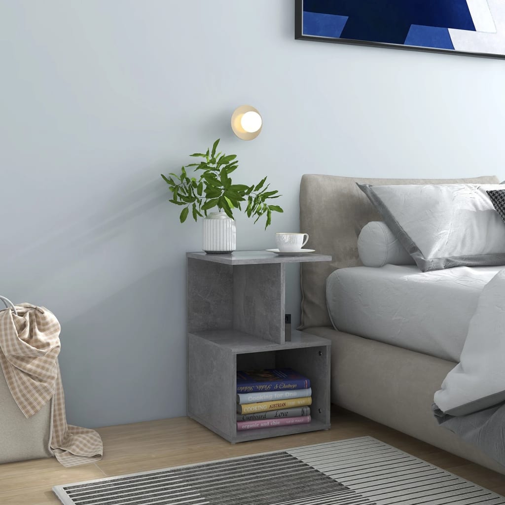 Yöpöydät 2 kpl betoninharmaa 35x35x55 cm lastulevy - Sisustajankoti.fi
