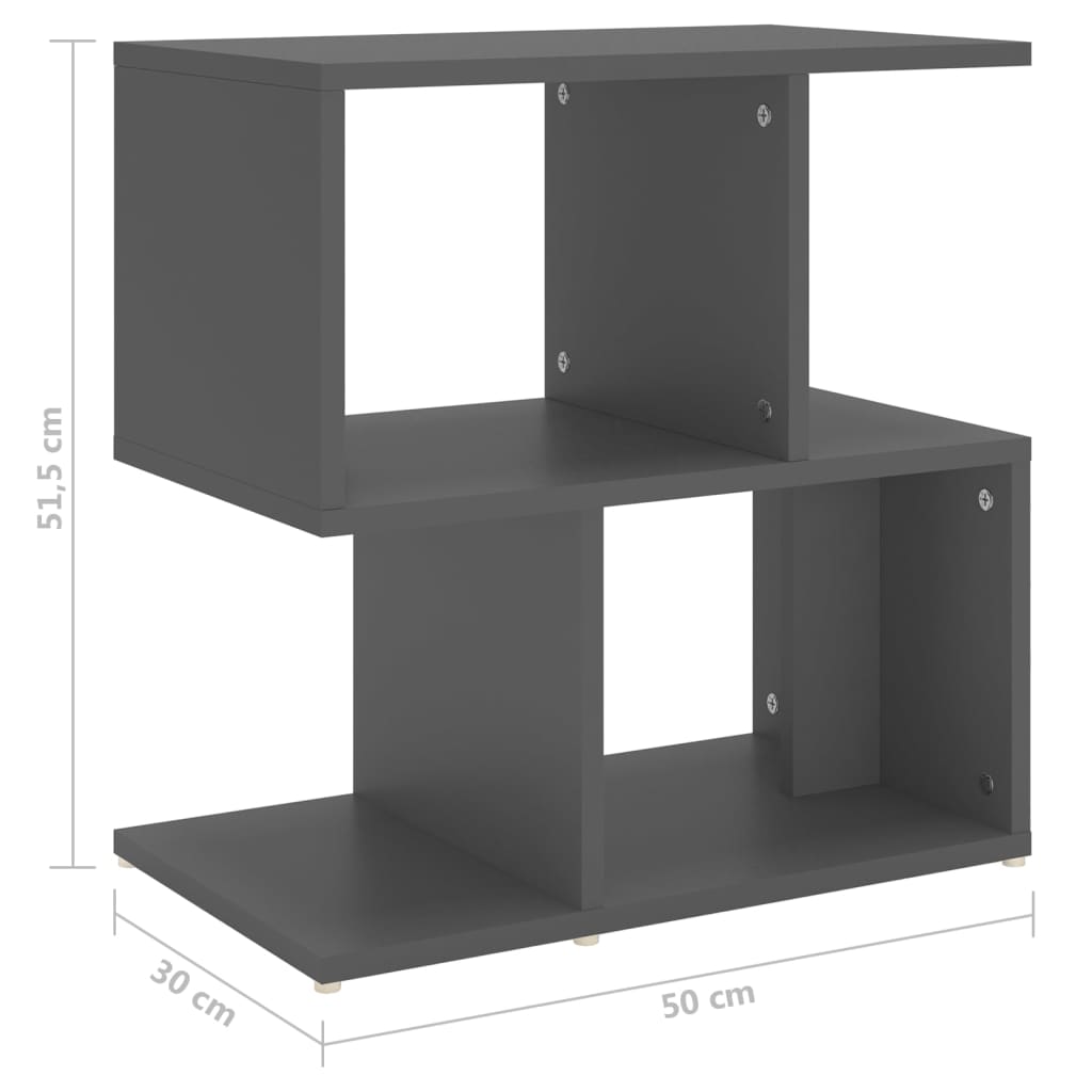 Yöpöytä harmaa 50x30x51,5 cm lastulevy - Sisustajankoti.fi
