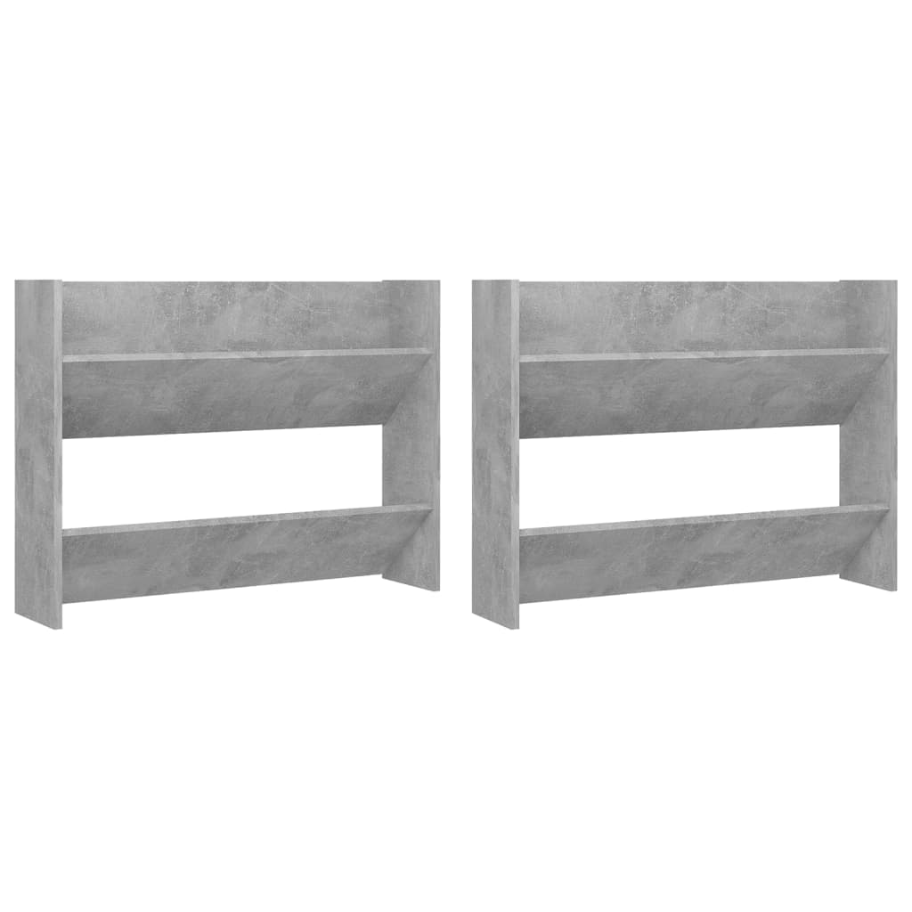 Seinäkenkäkaapit 2 kpl betoninharmaa 80x18x60 cm lastulevy - Sisustajankoti.fi