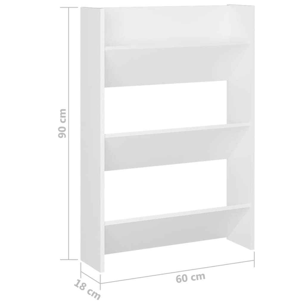 Seinäkenkäkaapit 2 kpl valkoinen 60x18x90 cm lastulevy - Sisustajankoti.fi